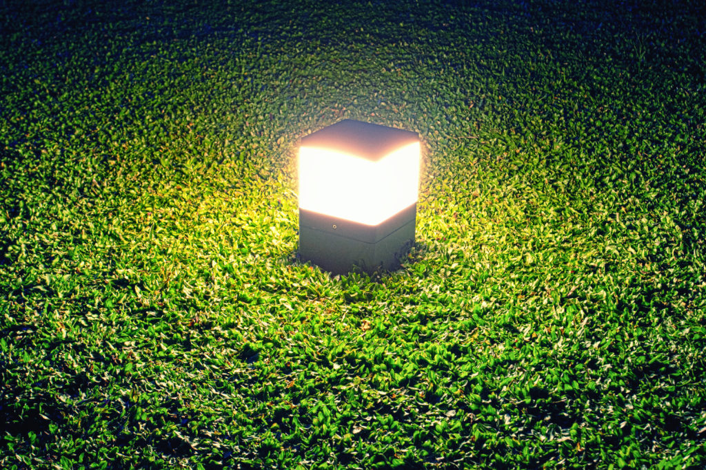 Square light in the garden
